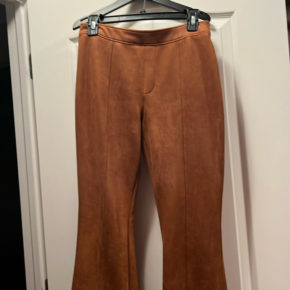Spanx brown suede flares size medium